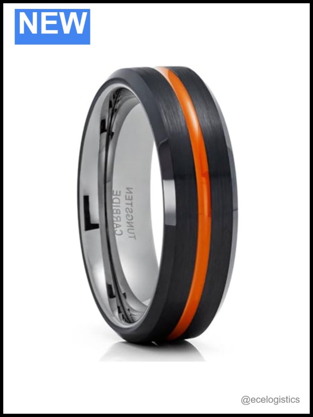 6mm Tungsten Ring Beveled Edges Wedding Ring Comfort Fit Band